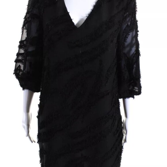 Crosby by Mollie Burch Ramey Black Dress Textured LBD like New - Picture 4 of 9